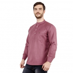 Mens Peony Purple Short Kurta